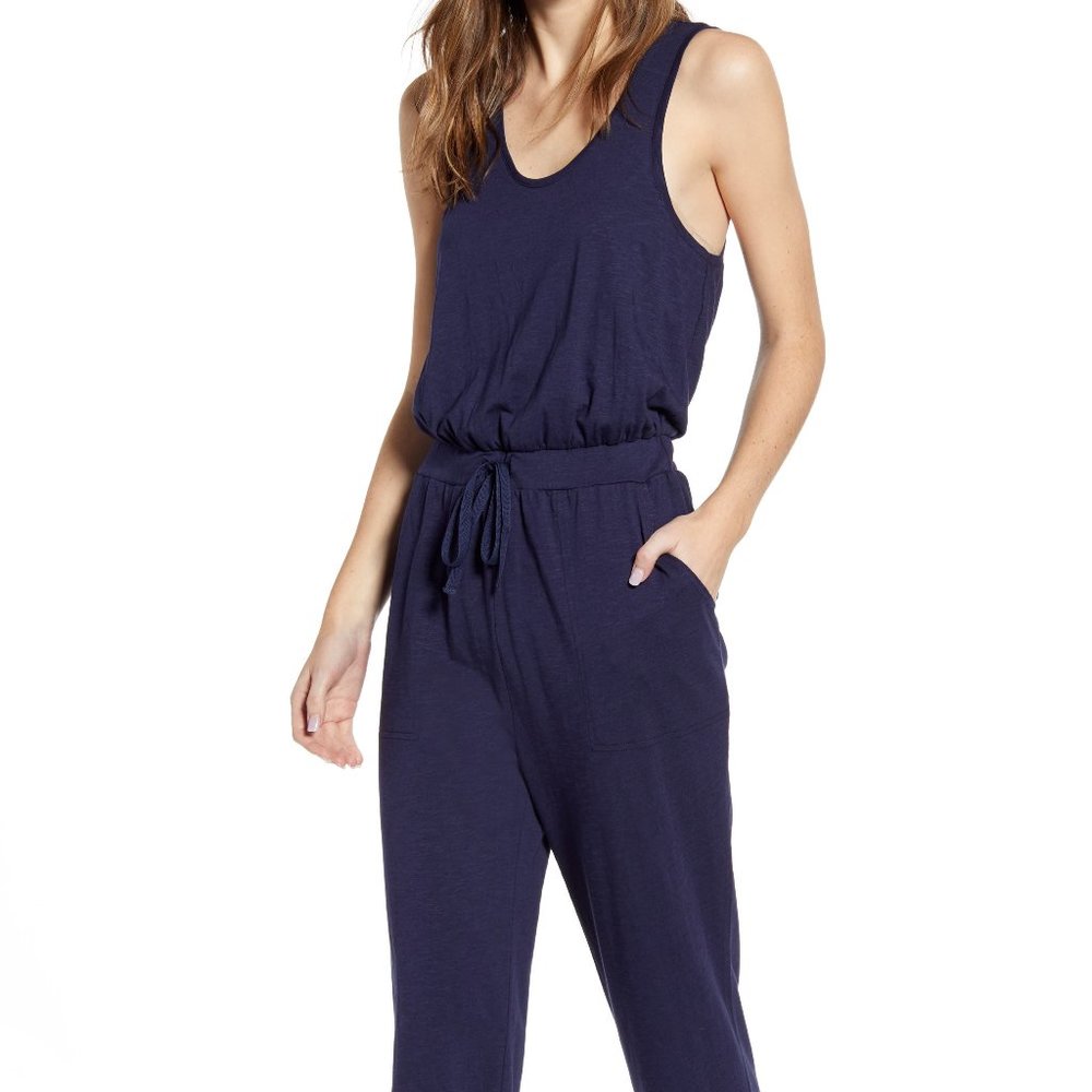 Caslon – Solid Sleeveless Slub Jumpsuit